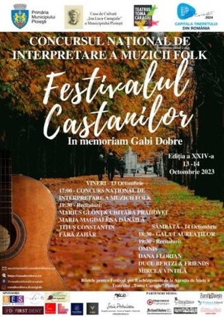 Program - Festivalul de Interpretare a Muzicii Folk „Festivalul Castanilor-In memoriam Gabi Dobre", ediția a XXIV-a